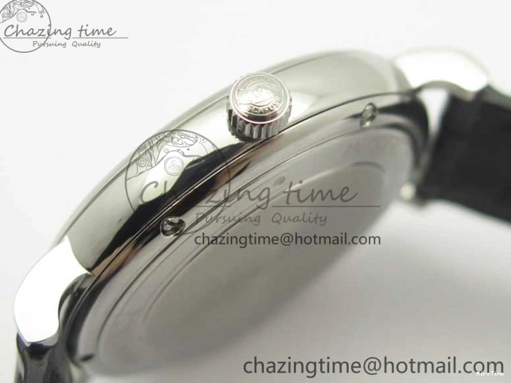 MIROTIME 0523 Affordable Portofino IW356501 SS V3 MK 1:1 Best Edition White Dial Gold Markers On Black Leather Strap MIYOTA 7196